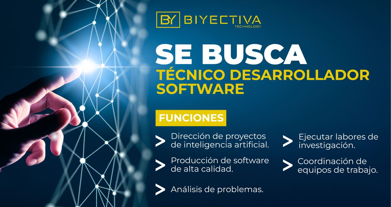 Oferta de empleo de Biyectiva para técnico desarrollador software