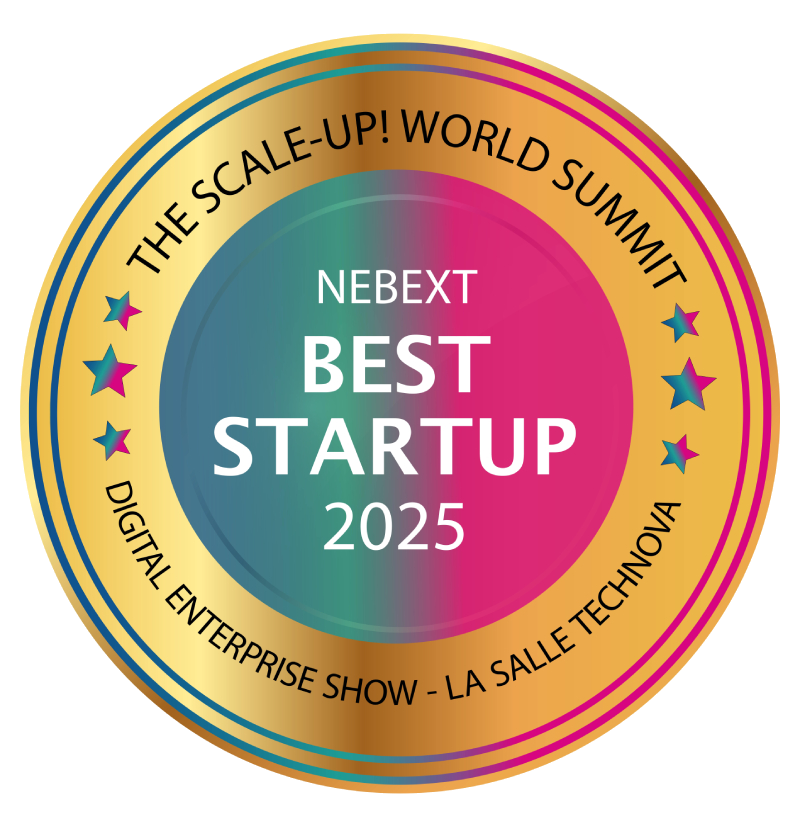 Sello Best Startup 2025 otorgado a Biyectiva en The Scale-Up! World Summit del Digital Enterprise Show